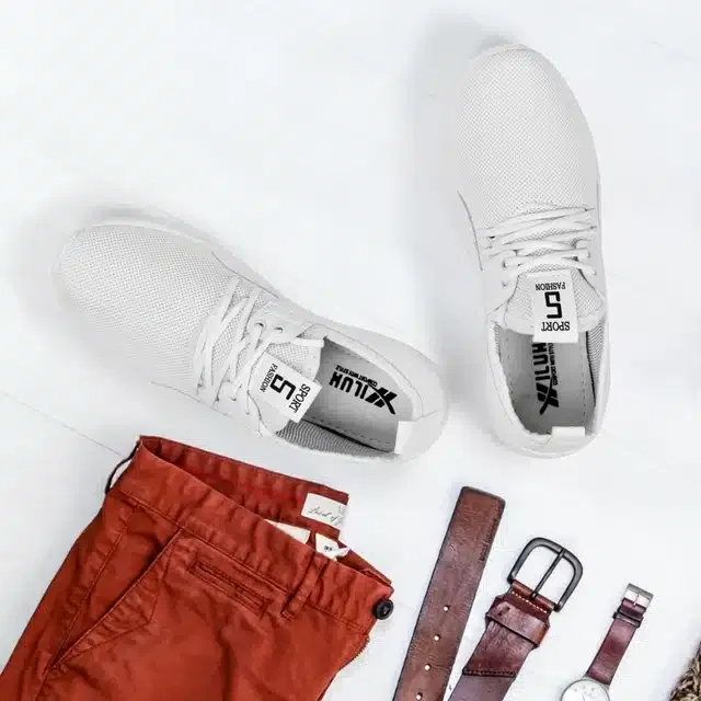 Sports Shoes for Men (White, 8)