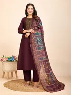 Cotton Printed Kurta with Pant & Dupatta for Women 