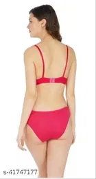 Cotton Blend Solid Lingerie Set for Women 