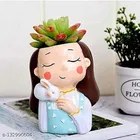 Terracotta Decorative Cute Girl Plant Holder for Home Decor 