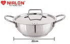Stainless Steel Deep Kadai with Lid 