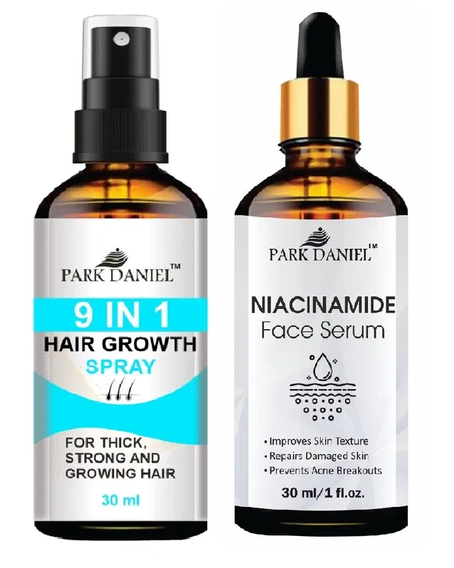 Park Daniel 9 in 1 Hair Growth Spray with Niacinamide Face Serum (30 ml, Set of 2)