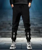 Polyblend Printed Trackpants for Men, Black & Grey, Pack of 2 