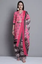 Cotton Printed Kurta with Pant & Dupatta 