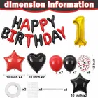 1st Happy Birthday Balloon Decoration Kit ,Red & Black ,Set Of 1