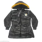 Polyester Jacket for Girls (Black, 0-3 Months)