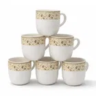 Ceramic Tea & Coffee Cup, White, Pack of 6 