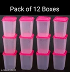 Plastic Storage Containers, White, Pack of 12 