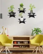 Black BirdWooden Wall Hanging ,Black, Pack of 4