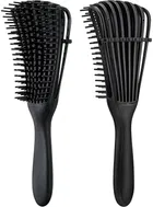 Plastic Hair Detaingling Comb (Black, Pack of 2)