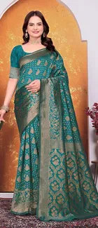 Banarasi Silk Embroidered Saree for Women 