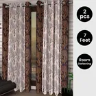 Alaqsa Brown Tree Polyester Door Curtain 7Ft Combo 