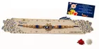 Thread Rakhi with Greeting Card & Roli Chawal 