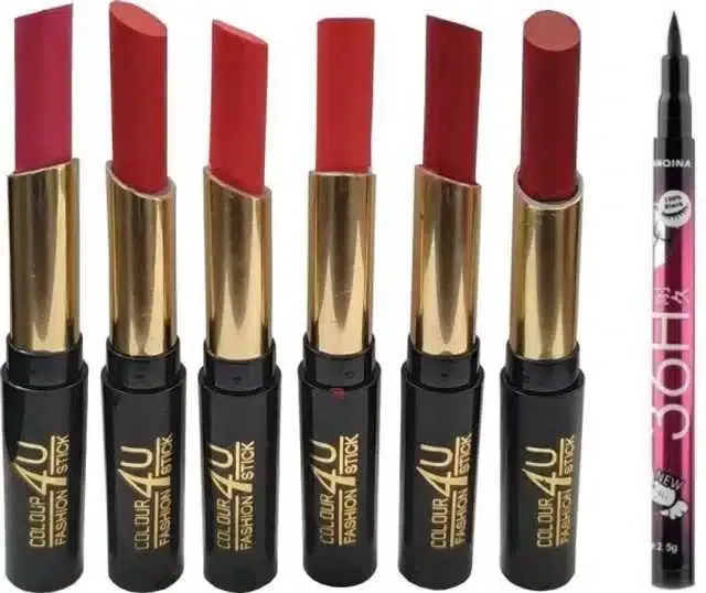 Lenon 6 Lipstick with 36 Hr. Eyeliner (Set of 7) (S-39)