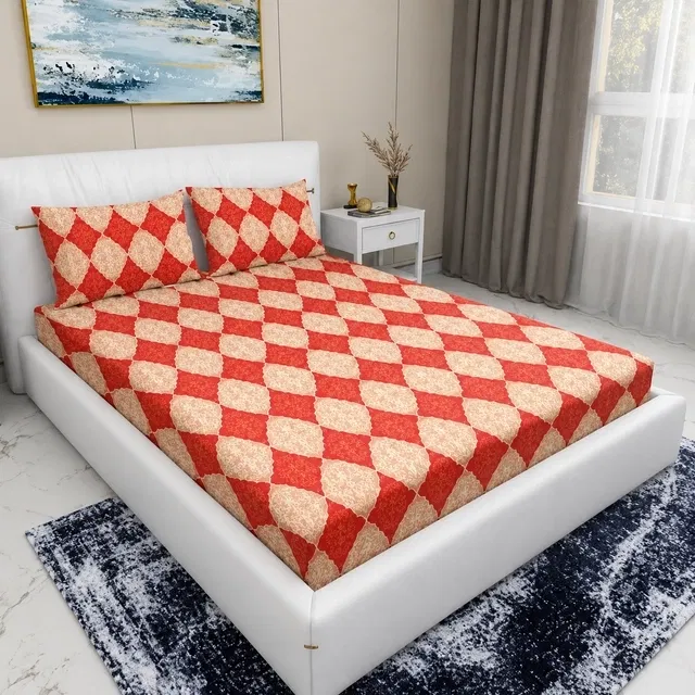 Arch Fab Double Bedsheet (88x90 Inch, Maroon)