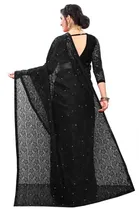 Net Solid Saree for Women 