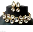 Beautiful Kundan Necklace Set for Women & Girls, White