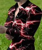 Lycra Printed Shirt For Men, Red 