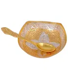 Decorative Bowl silver gold curv designer bowl with spoon
