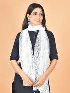 Net Self-Design Dupatta for Women 