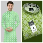 Cotton Slub Printed Kurta for Men 