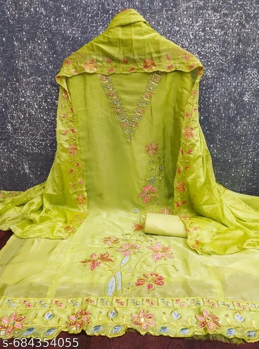 Silk Blend Punjabi/All Over Suits for Women (Multicolor, 6.45 meter (XL)