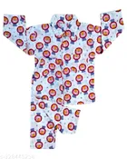 Cotton Printed Nightsuit for Boys (Red & White, 6-12 Months)