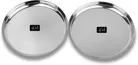 Inkitch Stainless Steel Dinner Plates (Silver, Pack of 2)