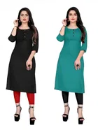 Crepe Solid Kurtis for Women 