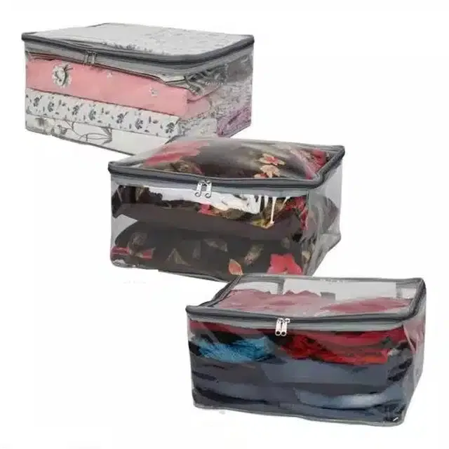 Clothes Storage Covers (Black, Pack of 3)