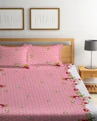 Glace Cotton Queen Size Bedsheet with 2 Pillow Cover 
