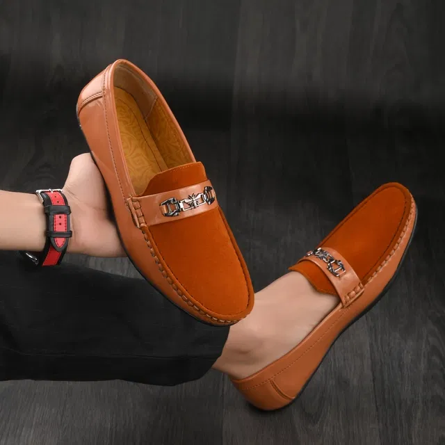 Loafers for Men (Tan, 6)