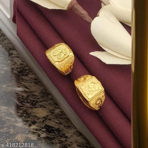 Pack of 2 Gold Rings for Women (Gold)