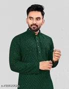 Chikankari Mandarin Neck Kurta for Men 