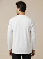 Polyester Printed T-shirt for Men, White 
