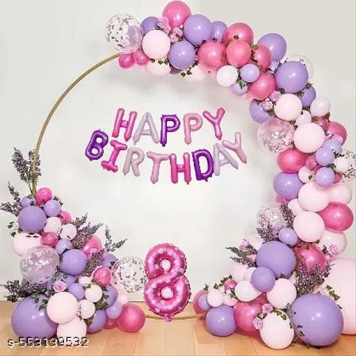 57 Pcs 8th Birthday Decoration kit, Multicolour, Set of 1