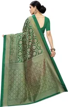 यशिका डिज़ाइनर विमेंस साड़ी आर्ट सिल्क विद अन्स्टिच ब्लाउज पीस 