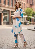 Floral Digital Printed Kurta and Pant Set for Women 