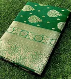 Silk Woven Design Saree for Women, Green 