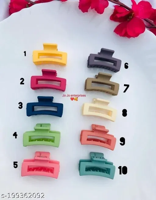 Plastic Hair Clutcher for Women & Girls (Multicolor, Pack of 12)