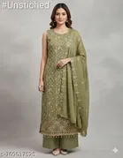 Embroidered Georgette Punjabi/All Over Suits Semi-Stitched Suits 