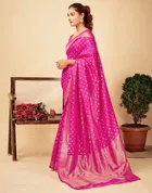 Silk Woven Design Saree for Women, Pink 