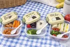 Have a Nice Day Pale Yellow Plastic Lunch Box With Spoon Assorted any 1 Design