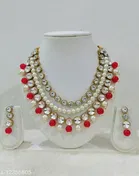 Beautiful Kundan Necklace for Women & Girls, Red