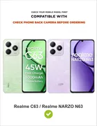 Artificial Leather Mobile Flip Cover for Realme Rmx3939 / N63 4G / C63 4G 