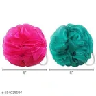 Bath Loofahs Sponge Scrubber (Pink & Green, Pack of 2)