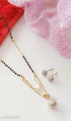 Brass Mangalsutra Set with Earring for Women 