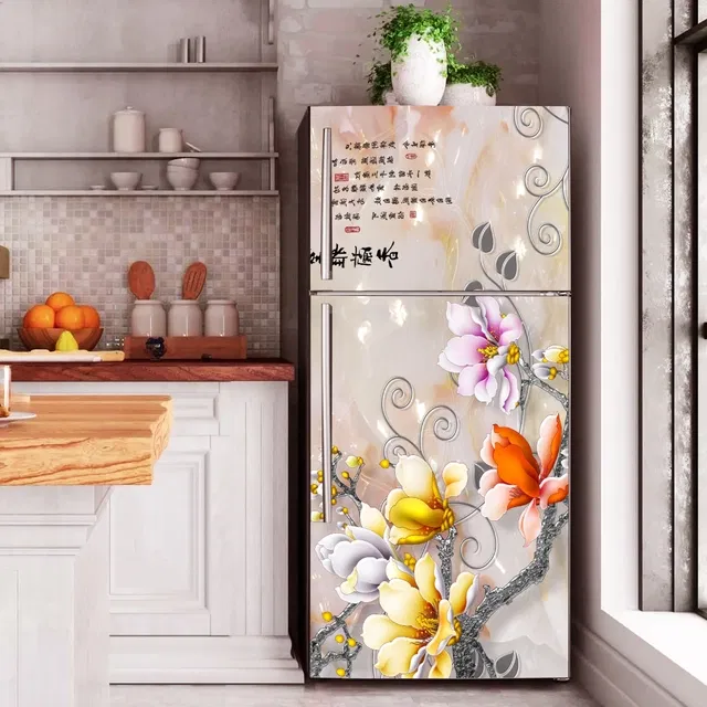 Vinyl Wallpaper Sticker for Fridge Door (Multicolor, 60x160 cm)