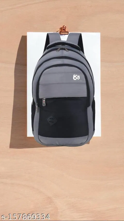 Polyester Backpack for Men & Women, Grey