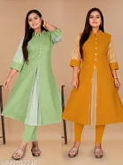 Solid Cotton Blend Kurti for Women, Pack of 2 